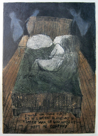 06 I Woke, etching, 10x12"